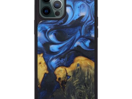 iPhone 12 Pro Max Wood+Resin Phone Case - Abigale (Dark Blue, 599990) Discount