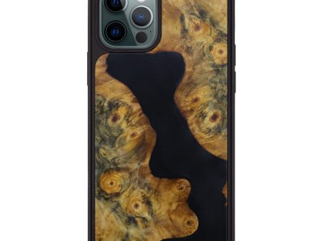 iPhone 12 Pro Wood+Resin Phone Case - Vickie (Pure Black, 601469) Online