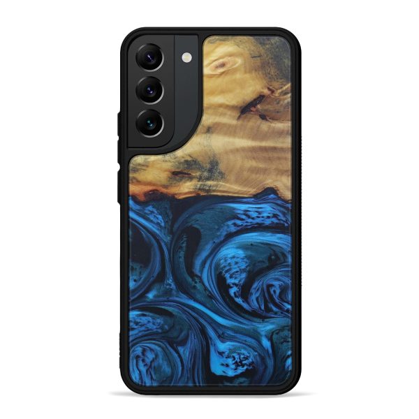 Galaxy S22 Plus Wood+Resin Phone Case - Sharyl (Dark Blue, 599978) Online now