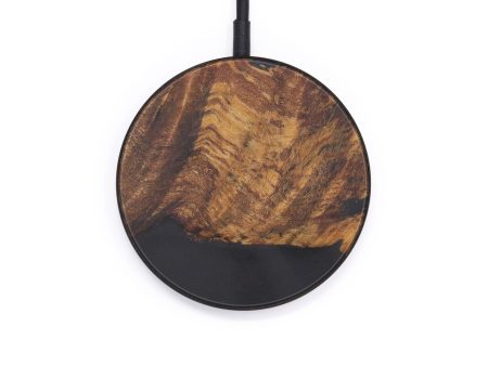 Circle Wood+Resin Wireless Charger - Meena (Pure Black, 599823) on Sale