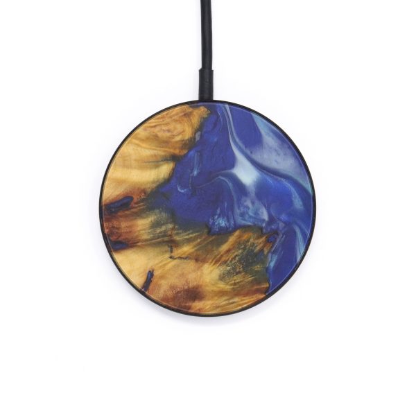 Circle Wood+Resin Wireless Charger - Vimal (Dark Blue, 597818) For Discount