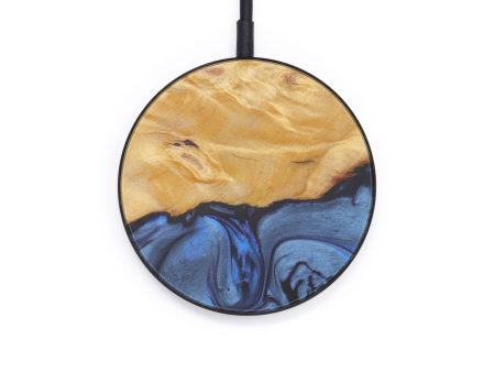 Circle Wood+Resin Wireless Charger - Abigale (Dark Blue, 597811) Online Sale