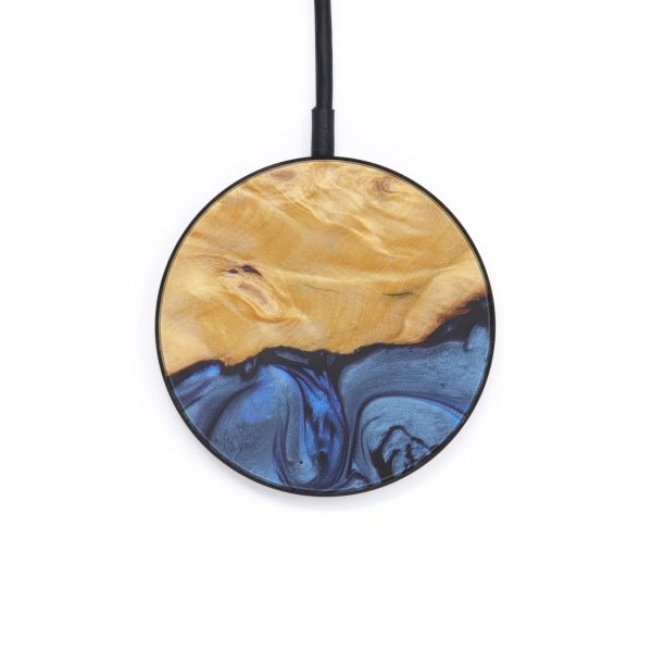 Circle Wood+Resin Wireless Charger - Abigale (Dark Blue, 597811) Online Sale