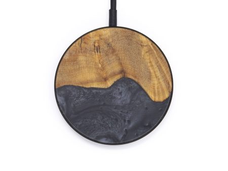 Circle Wood+Resin Wireless Charger - Ishan (Pure Black, 599828) Online