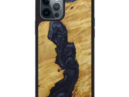 iPhone 12 Pro Wood+Resin Phone Case - Akihiko (Pure Black, 601914) Online Hot Sale