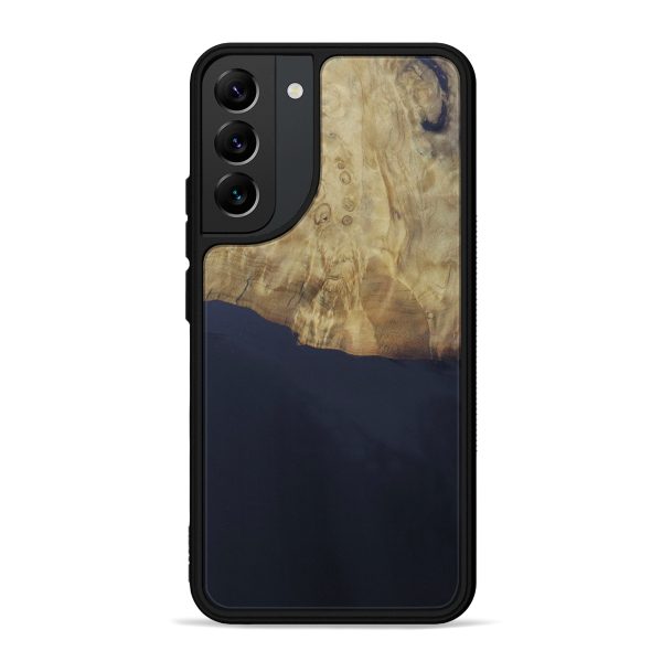 Galaxy S22 Plus Wood+Resin Phone Case - Xavier (Pure Black, 599748) Cheap