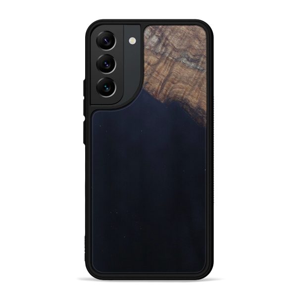 Galaxy S22 Plus Wood+Resin Phone Case - Wiebren (Pure Black, 599746) For Sale