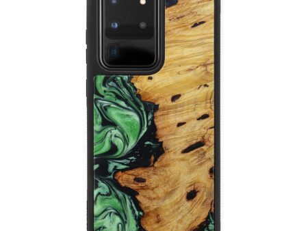 Galaxy S20 Ultra Wood+Resin Phone Case - Coleman (Dark Green, 601364) Online