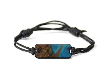 Classic Wood+Resin Bracelet - Alexandra (Teal & Gold, 597219) For Cheap