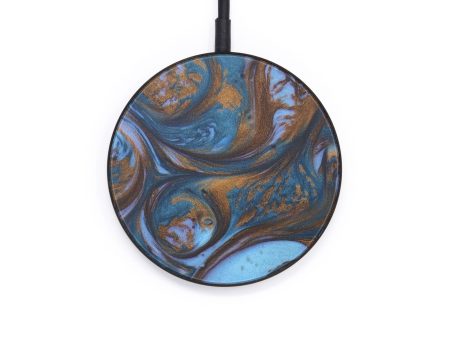 Circle ResinArt Wireless Charger - Meredithe (Teal & Gold, 599330) Hot on Sale