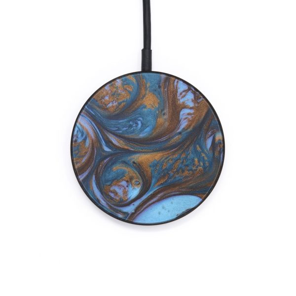 Circle ResinArt Wireless Charger - Meredithe (Teal & Gold, 599330) Hot on Sale