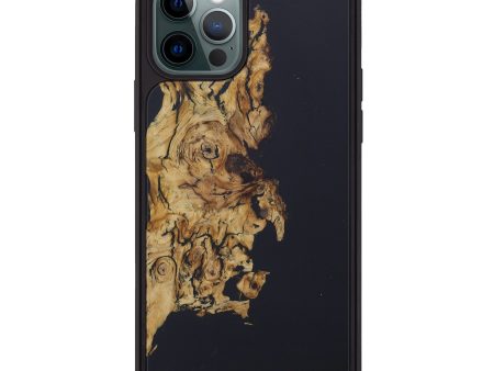 iPhone 12 Pro Wood+Resin Phone Case - Adilene (Pure Black, 596718) Hot on Sale