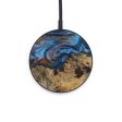 Circle Wood+Resin Wireless Charger - Minni (Teal & Gold, 596915) For Sale