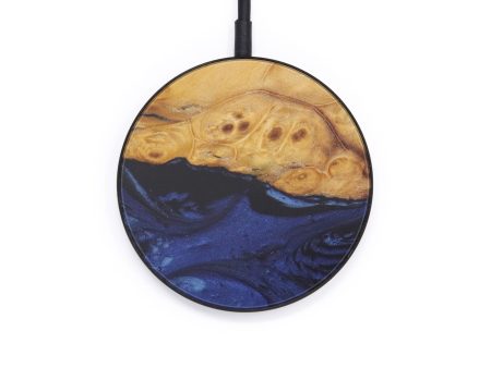 Circle Wood+Resin Wireless Charger - Riyaz (Dark Blue, 597820) Discount