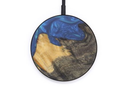 Circle Wood+Resin Wireless Charger - Renell (Light Blue, 597976) on Sale