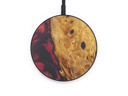 Circle Wood+Resin Wireless Charger - Shannah (Dark Red, 597960) Online Hot Sale