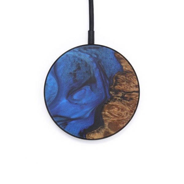 Circle Wood+Resin Wireless Charger - Ebba (Dark Blue, 599820) Online now