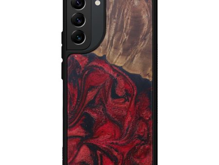 Galaxy S22 Plus Wood+Resin Phone Case - Jeniece (Dark Red, 602615) For Cheap