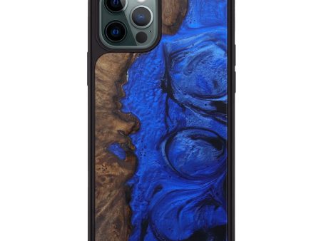 iPhone 12 Pro Wood+Resin Phone Case - Dominga (Dark Blue, 598108) For Cheap