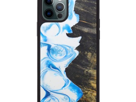 iPhone 12 Pro Wood+Resin Phone Case - Mareah (Light Blue, 601923) Discount