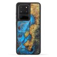 Galaxy S20 Ultra Wood+Resin Phone Case - Rejean (Teal & Gold, 597449) on Sale