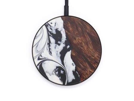 Circle Wood+Resin Wireless Charger - Pen (Black & White, 597752) For Cheap