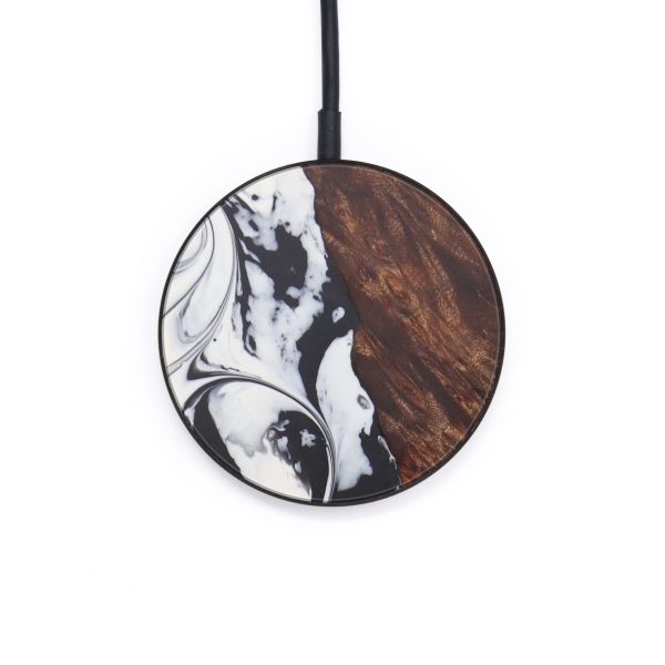 Circle Wood+Resin Wireless Charger - Pen (Black & White, 597752) For Cheap