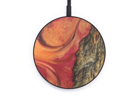 Circle Wood+Resin Wireless Charger - Laurianne (Dark Red, 599840) Fashion