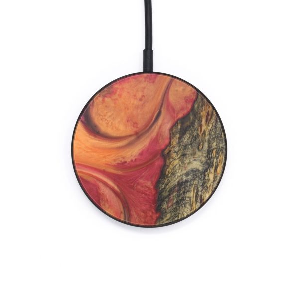 Circle Wood+Resin Wireless Charger - Laurianne (Dark Red, 599840) Fashion