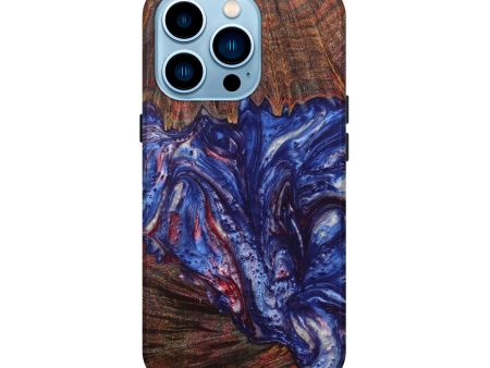 iPhone 14 Pro Wood+Resin Live Edge Phone Case - Fil (Dark Blue, 597305) Discount