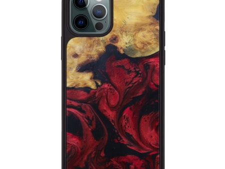 iPhone 12 Pro Wood+Resin Phone Case - Maroun (Dark Red, 600100) Cheap