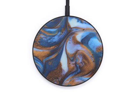 Circle ResinArt Wireless Charger - Shantee (Teal & Gold, 599834) For Cheap