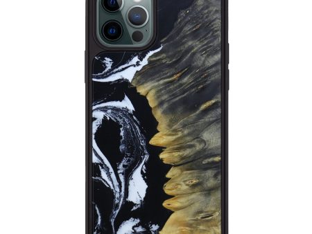 iPhone 12 Pro Wood+Resin Phone Case - Janson (Black & White, 601462) For Cheap