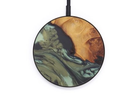 Circle Wood+Resin Wireless Charger - Helga (Dark Green, 599310) Online Sale