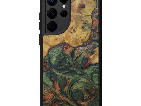 Galaxy S22 Ultra Wood+Resin Phone Case - Cathi (Dark Green, 597560) Fashion