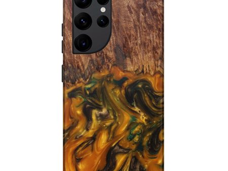 Galaxy S22 Ultra Wood+Resin Live Edge Phone Case - Constantine (Dark Red, 597388) Online Hot Sale