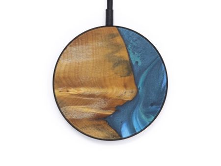 Circle Wood+Resin Wireless Charger - Marcy (Light Blue, 597979) For Discount