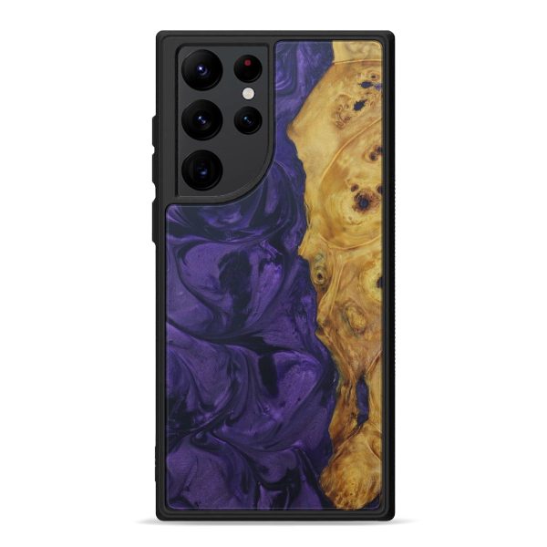 Galaxy S22 Ultra Wood+Resin Phone Case - Elyse (Purple, 597518) Hot on Sale