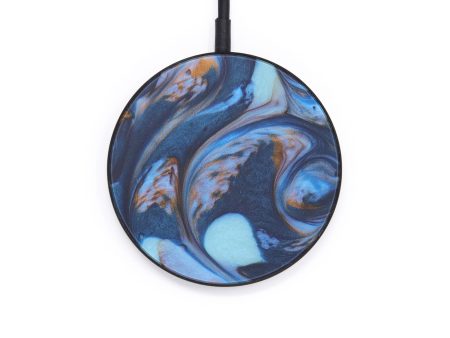 Circle ResinArt Wireless Charger - Jyoti (Teal & Gold, 599327) Discount