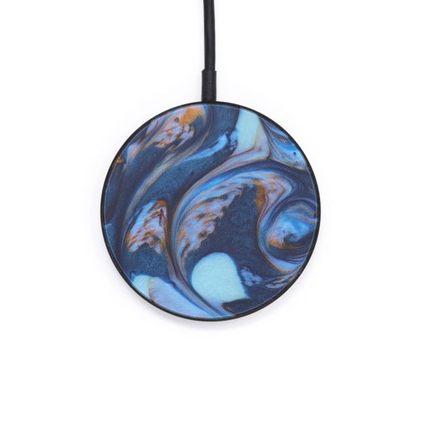 Circle ResinArt Wireless Charger - Jyoti (Teal & Gold, 599327) Discount