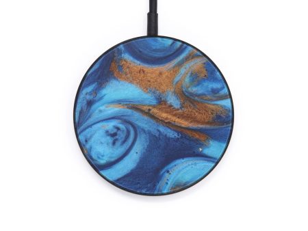 Circle ResinArt Wireless Charger - Ilyssa (Teal & Gold, 597995) Sale