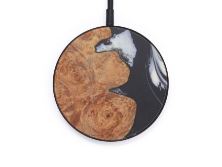 Circle Wood+Resin Wireless Charger - Nikos (Black & White, 600202) Hot on Sale