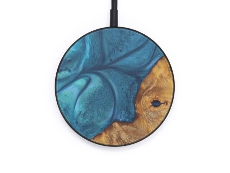 Circle Wood+Resin Wireless Charger - Claudina (Light Blue, 599282) Online Sale