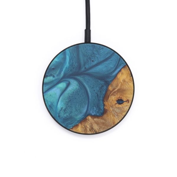 Circle Wood+Resin Wireless Charger - Claudina (Light Blue, 599282) Online Sale