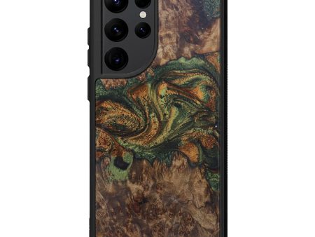 Galaxy S22 Ultra Wood+Resin Phone Case - Solita (Dark Green, 602872) For Cheap