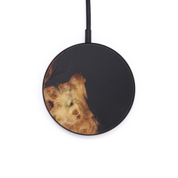 Circle Wood+Resin Wireless Charger - Shaji (Pure Black, 597744) Online Sale