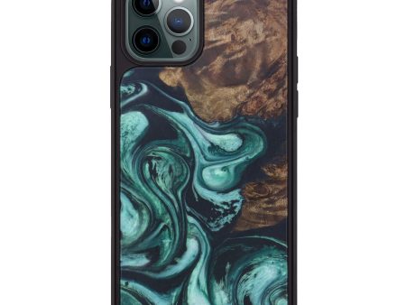 iPhone 12 Pro Wood+Resin Phone Case - Cassey (Dark Green, 602772) Supply