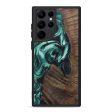 Galaxy S22 Ultra Wood+Resin Phone Case - Foster (Dark Green, 602881) Online Sale