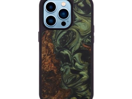 iPhone 14 Pro Wood+Resin Phone Case - Afzal (Dark Green, 596509) Cheap