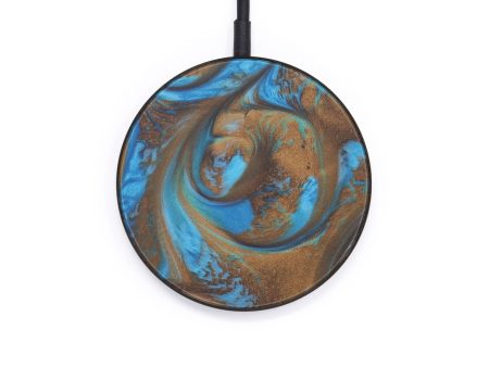 Circle ResinArt Wireless Charger - Rianon (Teal & Gold, 599332) For Sale